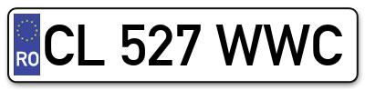 Placuta inmatriculare numar auto  CL-527-WWC, CL 527 WWC, CL527WWC