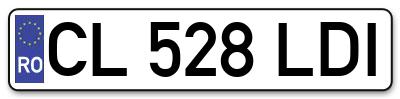 Placuta inmatriculare numar auto  CL-528-LDI, CL 528 LDI, CL528LDI