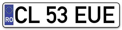 Placuta inmatriculare numar auto  CL-53-EUE, CL 53 EUE, CL53EUE