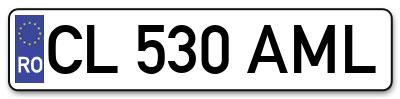 Placuta inmatriculare numar auto  CL-530-AML, CL 530 AML, CL530AML