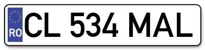 Placuta inmatriculare numar auto  CL-534-MAL, CL 534 MAL, CL534MAL