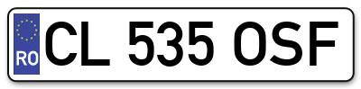 Placuta inmatriculare numar auto  CL-535-OSF, CL 535 OSF, CL535OSF