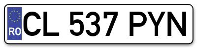 Placuta inmatriculare numar auto  CL-537-PYN, CL 537 PYN, CL537PYN