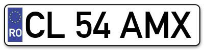 Placuta inmatriculare numar auto  CL-54-AMX, CL 54 AMX, CL54AMX
