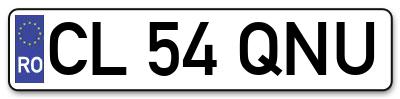 Placuta inmatriculare numar auto  CL-54-QNU, CL 54 QNU, CL54QNU