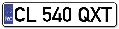 Placuta inmatriculare numar auto  CL-540-QXT, CL 540 QXT, CL540QXT