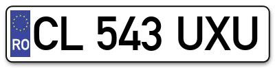 Placuta inmatriculare numar auto  CL-543-UXU, CL 543 UXU, CL543UXU