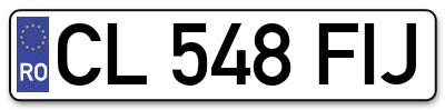 Placuta inmatriculare numar auto  CL-548-FIJ, CL 548 FIJ, CL548FIJ