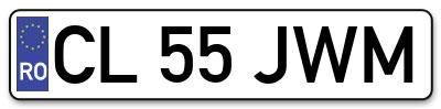 Placuta inmatriculare numar auto  CL-55-JWM, CL 55 JWM, CL55JWM