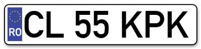 Placuta inmatriculare numar auto  CL-55-KPK, CL 55 KPK, CL55KPK