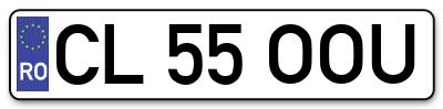 Placuta inmatriculare numar auto  CL-55-OOU, CL 55 OOU, CL55OOU