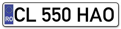 Placuta inmatriculare numar auto  CL-550-HAO, CL 550 HAO, CL550HAO