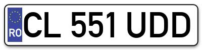 Placuta inmatriculare numar auto  CL-551-UDD, CL 551 UDD, CL551UDD