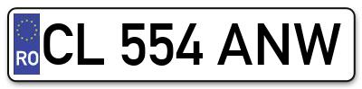 Placuta inmatriculare numar auto  CL-554-ANW, CL 554 ANW, CL554ANW
