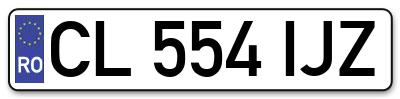 Placuta inmatriculare numar auto  CL-554-IJZ, CL 554 IJZ, CL554IJZ