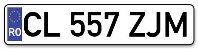 Placuta inmatriculare numar auto  CL-557-ZJM, CL 557 ZJM, CL557ZJM