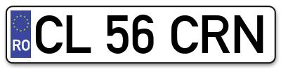 Placuta inmatriculare numar auto  CL-56-CRN, CL 56 CRN, CL56CRN