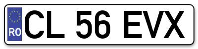 Placuta inmatriculare numar auto  CL-56-EVX, CL 56 EVX, CL56EVX