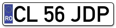 Placuta inmatriculare numar auto  CL-56-JDP, CL 56 JDP, CL56JDP