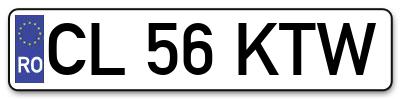 Placuta inmatriculare numar auto  CL-56-KTW, CL 56 KTW, CL56KTW