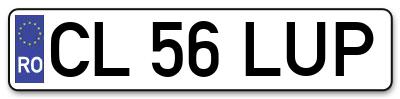 Placuta inmatriculare numar auto  CL-56-LUP, CL 56 LUP, CL56LUP