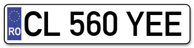 Placuta inmatriculare numar auto  CL-560-YEE, CL 560 YEE, CL560YEE