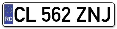 Placuta inmatriculare numar auto  CL-562-ZNJ, CL 562 ZNJ, CL562ZNJ