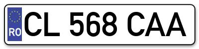 Placuta inmatriculare numar auto  CL-568-CAA, CL 568 CAA, CL568CAA