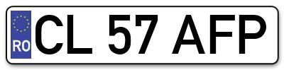 Placuta inmatriculare numar auto  CL-57-AFP, CL 57 AFP, CL57AFP