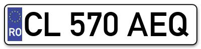 Placuta inmatriculare numar auto  CL-570-AEQ, CL 570 AEQ, CL570AEQ