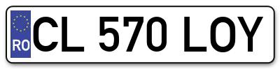 Placuta inmatriculare numar auto  CL-570-LOY, CL 570 LOY, CL570LOY