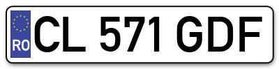 Placuta inmatriculare numar auto  CL-571-GDF, CL 571 GDF, CL571GDF