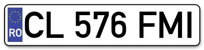 Placuta inmatriculare numar auto  CL-576-FMI, CL 576 FMI, CL576FMI