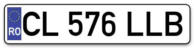 Placuta inmatriculare numar auto  CL-576-LLB, CL 576 LLB, CL576LLB