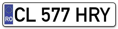 Placuta inmatriculare numar auto  CL-577-HRY, CL 577 HRY, CL577HRY
