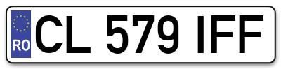 Placuta inmatriculare numar auto  CL-579-IFF, CL 579 IFF, CL579IFF