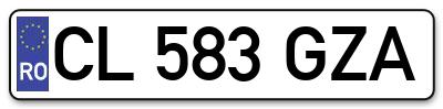 Placuta inmatriculare numar auto  CL-583-GZA, CL 583 GZA, CL583GZA