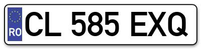 Placuta inmatriculare numar auto  CL-585-EXQ, CL 585 EXQ, CL585EXQ
