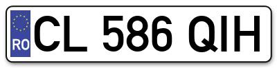 Placuta inmatriculare numar auto  CL-586-QIH, CL 586 QIH, CL586QIH