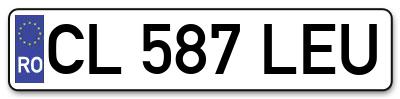 Placuta inmatriculare numar auto  CL-587-LEU, CL 587 LEU, CL587LEU