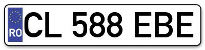 Placuta inmatriculare numar auto  CL-588-EBE, CL 588 EBE, CL588EBE