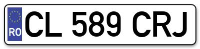 Placuta inmatriculare numar auto  CL-589-CRJ, CL 589 CRJ, CL589CRJ