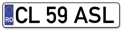 Placuta inmatriculare numar auto  CL-59-ASL, CL 59 ASL, CL59ASL