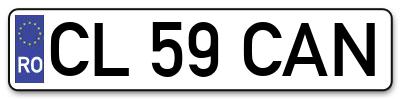 Placuta inmatriculare numar auto  CL-59-CAN, CL 59 CAN, CL59CAN