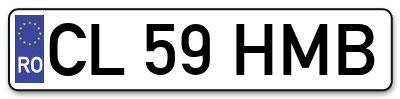 Placuta inmatriculare numar auto  CL-59-HMB, CL 59 HMB, CL59HMB
