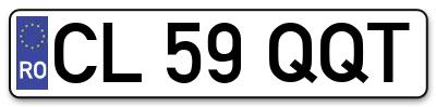 Placuta inmatriculare numar auto  CL-59-QQT, CL 59 QQT, CL59QQT