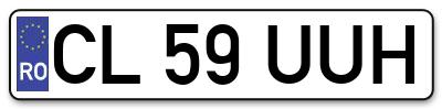Placuta inmatriculare numar auto  CL-59-UUH, CL 59 UUH, CL59UUH