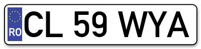 Placuta inmatriculare numar auto  CL-59-WYA, CL 59 WYA, CL59WYA