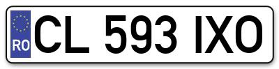 Placuta inmatriculare numar auto  CL-593-IXO, CL 593 IXO, CL593IXO