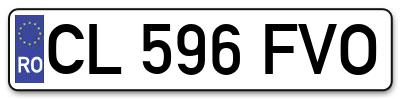 Placuta inmatriculare numar auto  CL-596-FVO, CL 596 FVO, CL596FVO